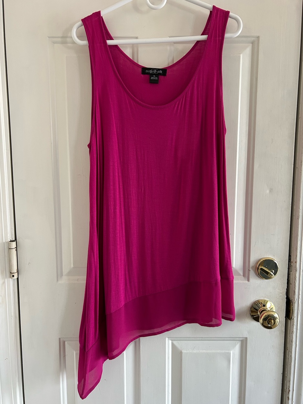 august silk Hot Pink sexy Flowing Asymmetrical Tank Top